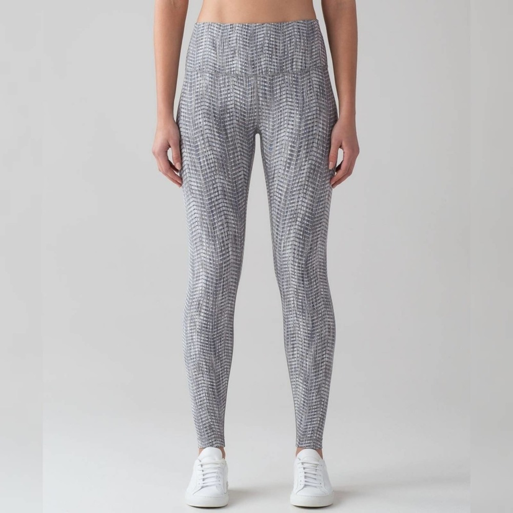 Lululemon Wunder Under Hi-Rise Tight Arrow Jacquard Battleship/Silver Spoon 6
